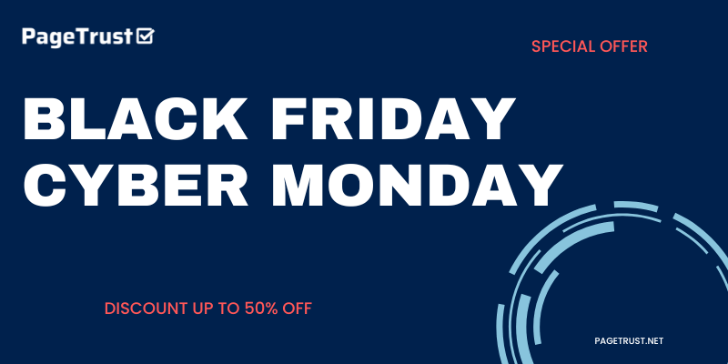 Illustration of Black Friday and Cyber Monday offer on PageTrust
